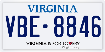 VA license plate VBE8846