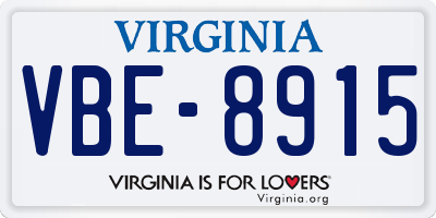VA license plate VBE8915