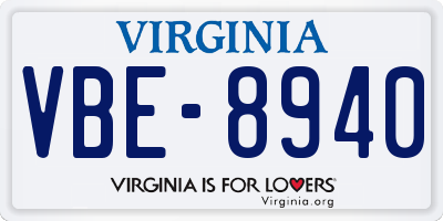 VA license plate VBE8940