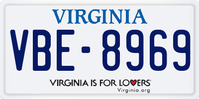 VA license plate VBE8969