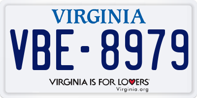 VA license plate VBE8979