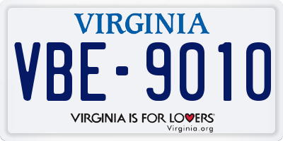 VA license plate VBE9010