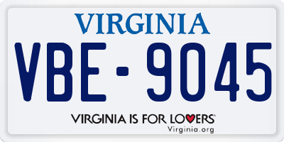 VA license plate VBE9045