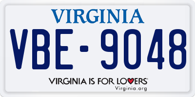 VA license plate VBE9048