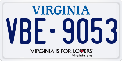VA license plate VBE9053