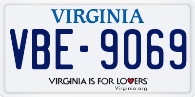 VA license plate VBE9069