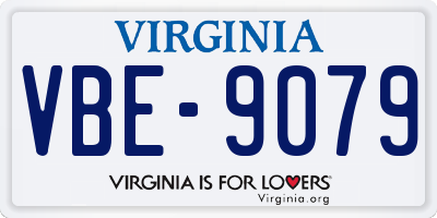 VA license plate VBE9079
