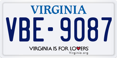 VA license plate VBE9087