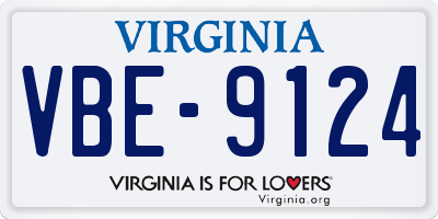 VA license plate VBE9124