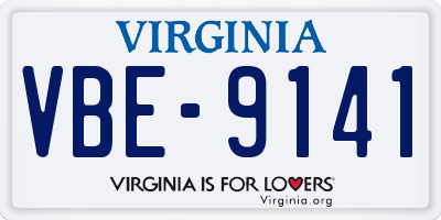 VA license plate VBE9141