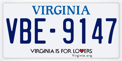VA license plate VBE9147