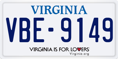 VA license plate VBE9149