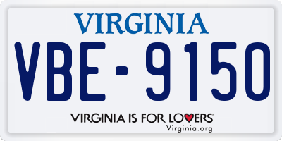 VA license plate VBE9150