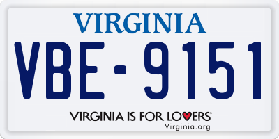 VA license plate VBE9151