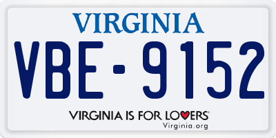 VA license plate VBE9152