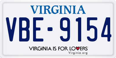VA license plate VBE9154