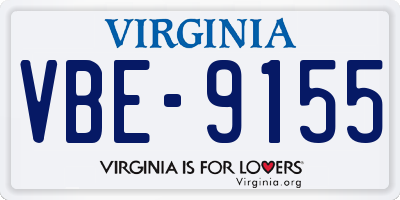 VA license plate VBE9155