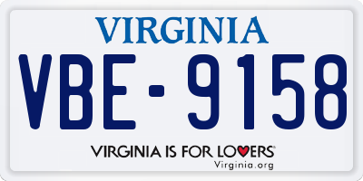 VA license plate VBE9158