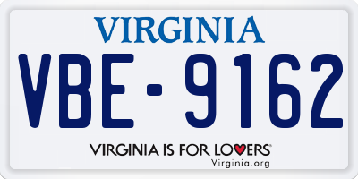VA license plate VBE9162