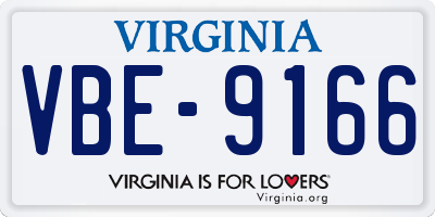VA license plate VBE9166