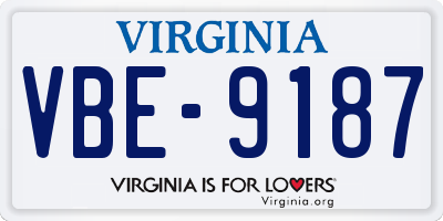 VA license plate VBE9187
