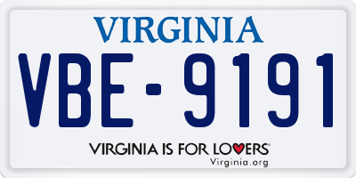 VA license plate VBE9191