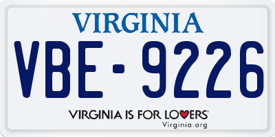 VA license plate VBE9226