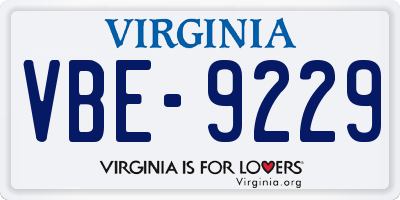 VA license plate VBE9229