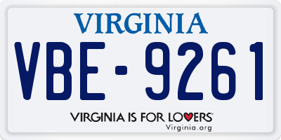 VA license plate VBE9261