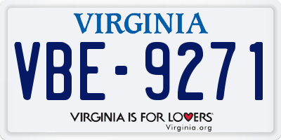 VA license plate VBE9271