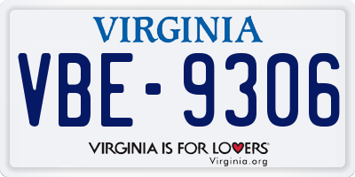 VA license plate VBE9306