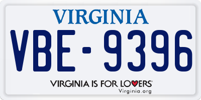 VA license plate VBE9396