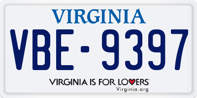 VA license plate VBE9397