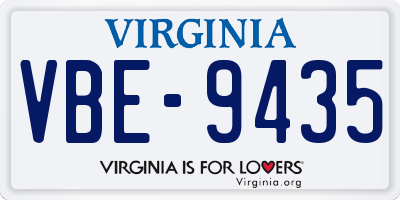 VA license plate VBE9435