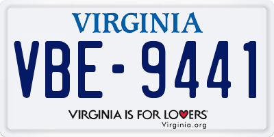 VA license plate VBE9441