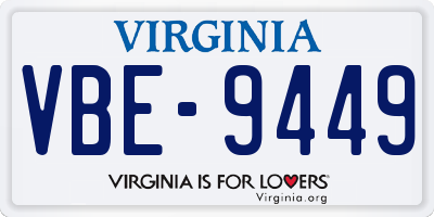 VA license plate VBE9449
