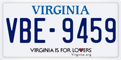 VA license plate VBE9459