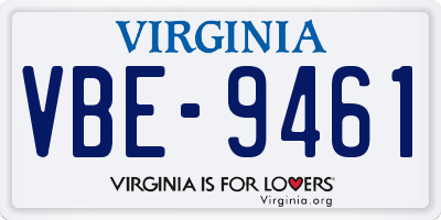 VA license plate VBE9461