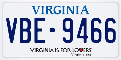 VA license plate VBE9466