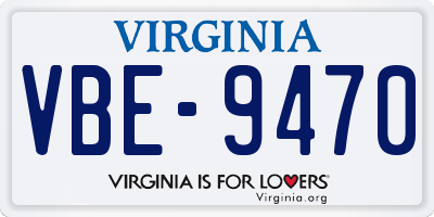 VA license plate VBE9470