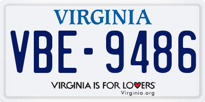 VA license plate VBE9486