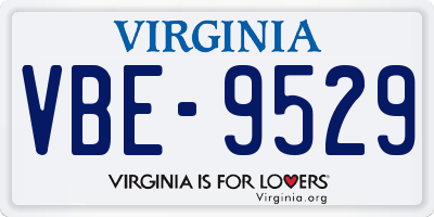VA license plate VBE9529