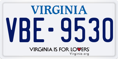 VA license plate VBE9530