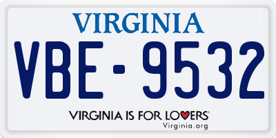 VA license plate VBE9532