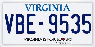 VA license plate VBE9535