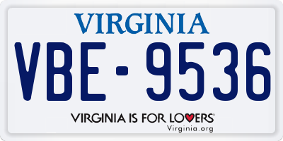 VA license plate VBE9536