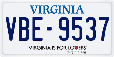 VA license plate VBE9537