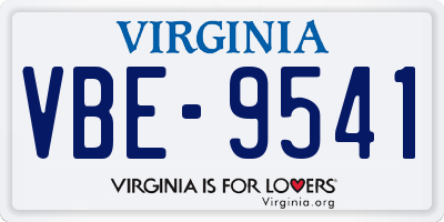 VA license plate VBE9541