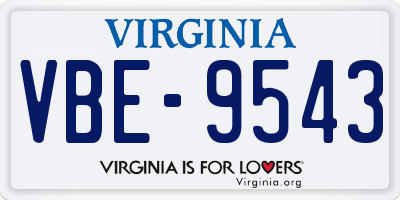 VA license plate VBE9543