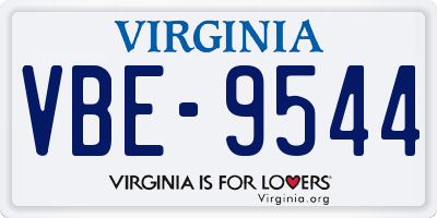 VA license plate VBE9544